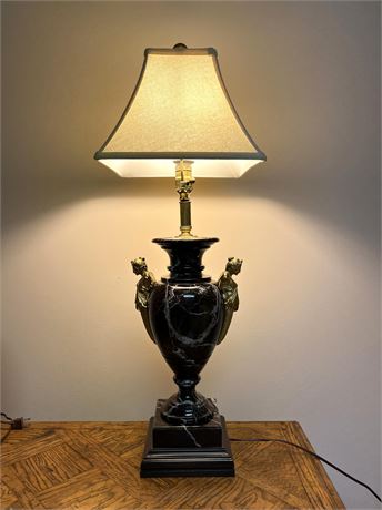 Neoclassical Style Marble Urn Table Lamp