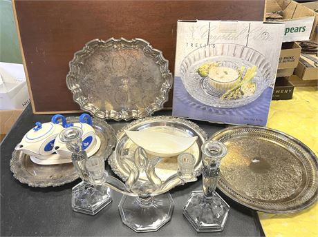 Platter and Assorted Decorative Lot