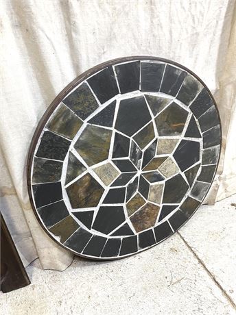 25" Round Metal Slate Table Top