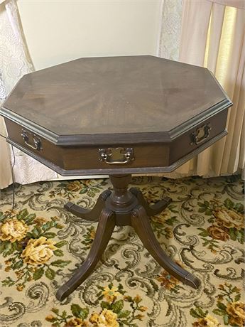 Antique 4-Drawer Octagon Accent Table