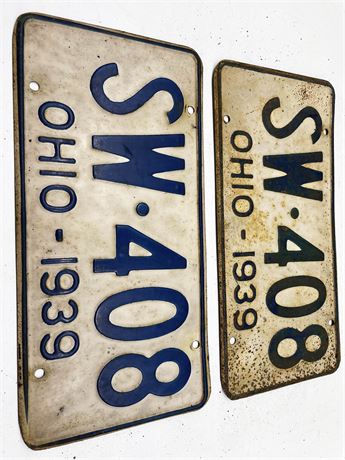 1939 Ohio License Plates