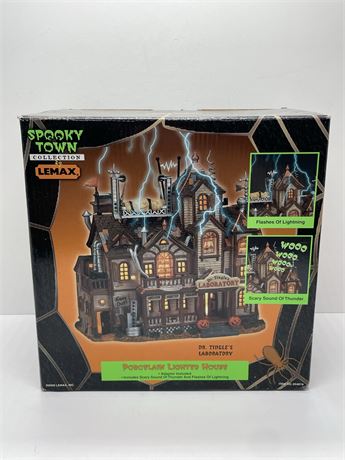 Spooky Town Porcelain Lighted House