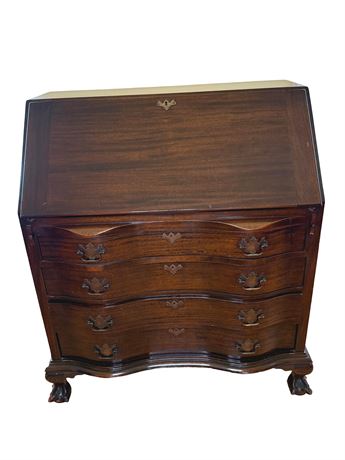 Antique Mahogany Chippendale Style Secretary Desk