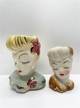 American Bisque Head Vases