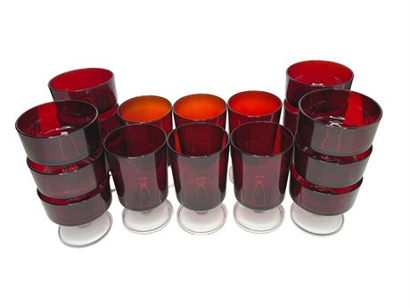 1970s Luminarc Ruby Red Stemware