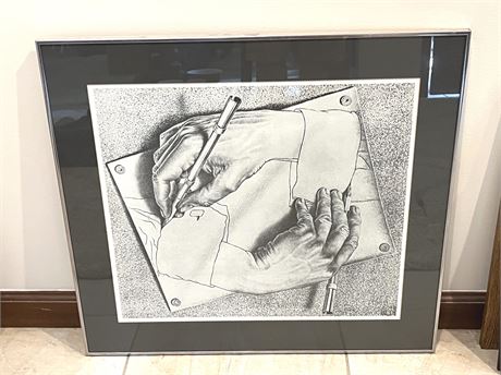 M.C. Escher Drawing Hands Art Print