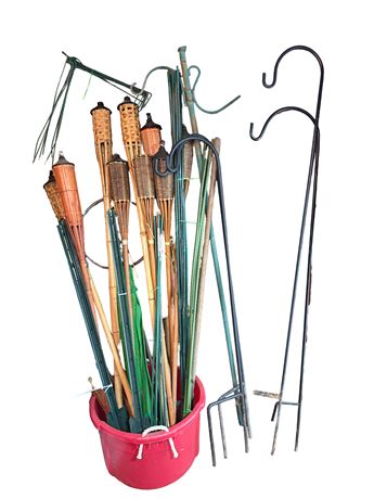 Tiki Torches, Shepherd Hooks, Stakes