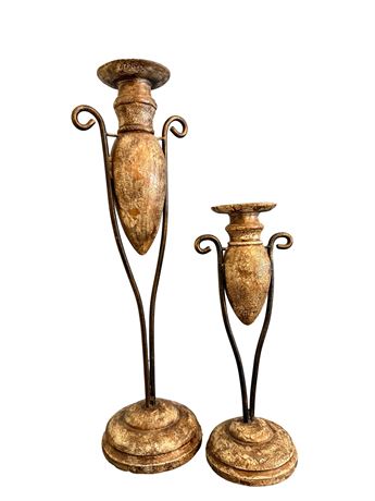 Two Ornate Candle Holders