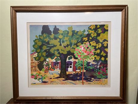 Guy Charon French Cottage Lithograph