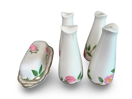 Franciscan Desert Rose Salt and Pepper/Butter Dish