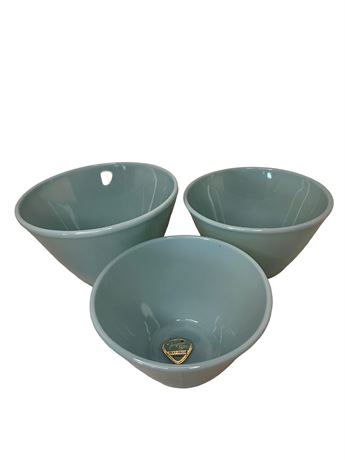 1950s Fire King Delphite Blue Mixing Bowls