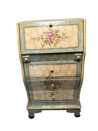 Floral Hand Painted Secretary Desk