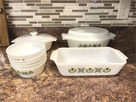 Anchor Hocking Fire King Meadow Green Dishes