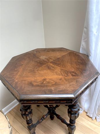 Antique Walnut Octagonal Center Table