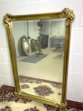 Carolina Mirror Co. Large Rectangular Gold Gilt Mirror