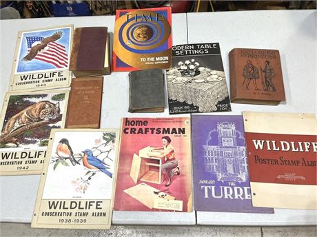 Vintage Book and Stamp Lot