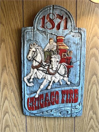 Ceramic Chicago Fire Sign