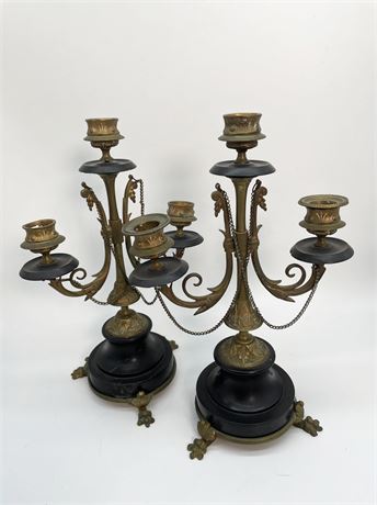 Antique Brass Candleabras