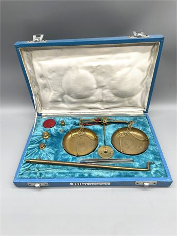Vintage Portable Brass Scale