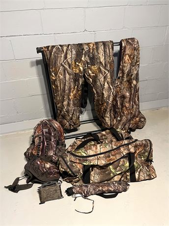 Camo Camping Bags, Jacket and Coveralls