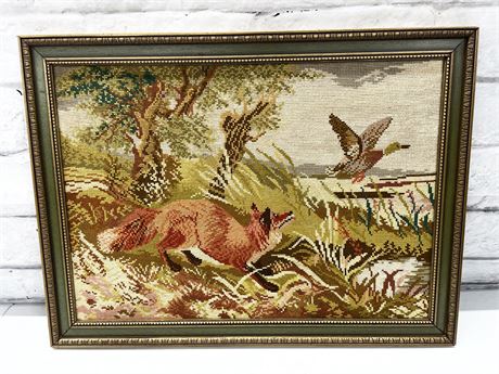 Fox and Duck Needlepoint