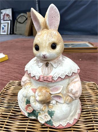 1980s Bunny Porcelain Cookie Jar
