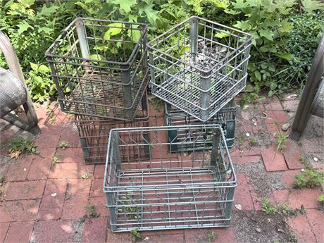 Vintage Metal Wire Dairy Milk Crates