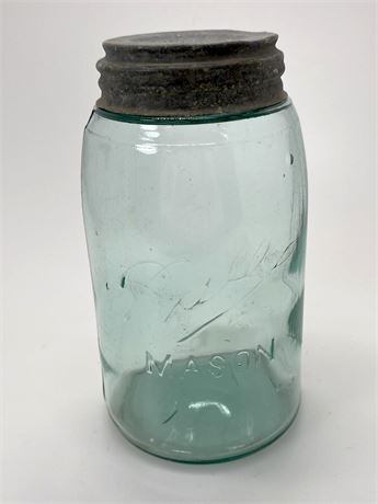 Early 1900s Aqua Ball Mason Jar