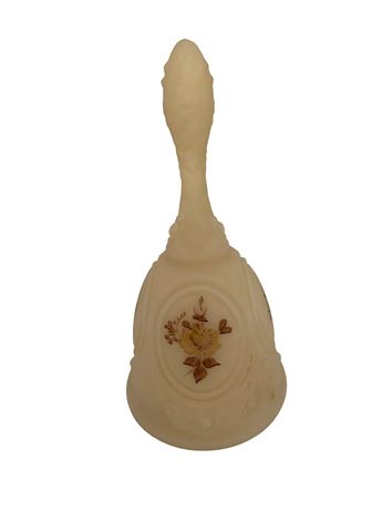 Fenton Chocolate Roses Art Glass Bell