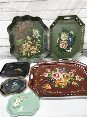 Hand Painted Metal Trays