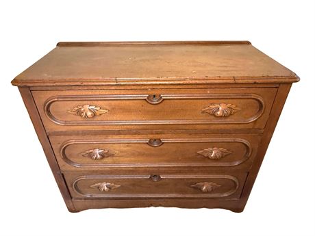 Antique Walnut Three-Drawer Dresser