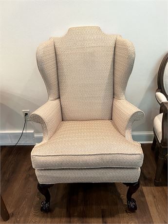 Claw Foot Upholstered Wingback Chair