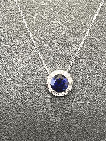 10kt White Gold Sapphire Necklace