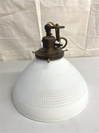 Milk Glass Hanging Shade Light Fixture