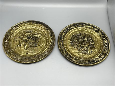 Two (2) Brass Wall Plaques
