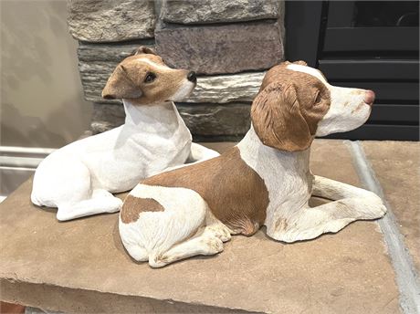 Sandicast Spaniel and Jack Russell Statues