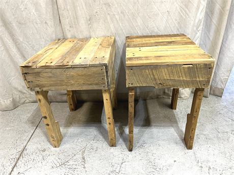 Handmade Reclaimed Wood Butcher Tables