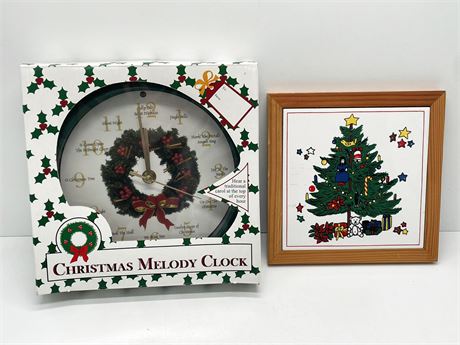 Christmas Clock and Trivet