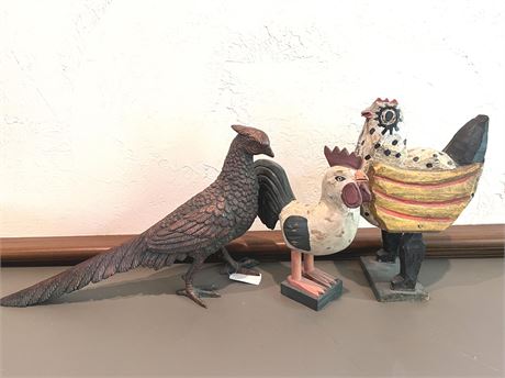 Decorative Chickens and Pheasant