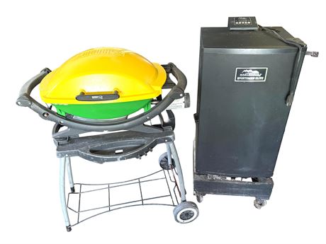 Weber Q Series Grill and MasterBuilt Sportsman Elite Smoker
