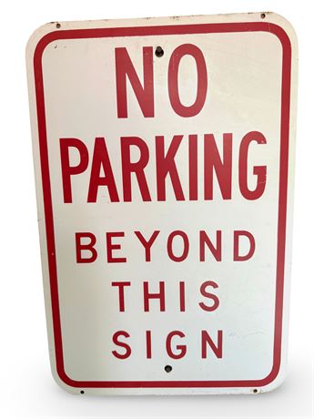 "No Parking Beyond This Sign" Metal Sign