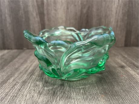 Fenton Green Glass Candy Dish