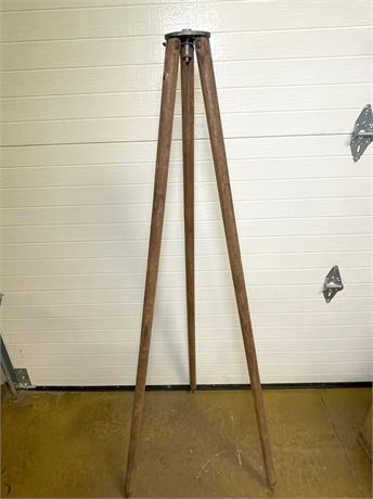 1940s Wood and Metal Tripod Stand