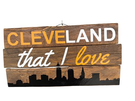 "Cleveland that I Love" Hand Painted Sign