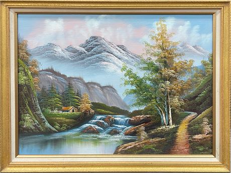 Mountain Landscape Painting on Canvas