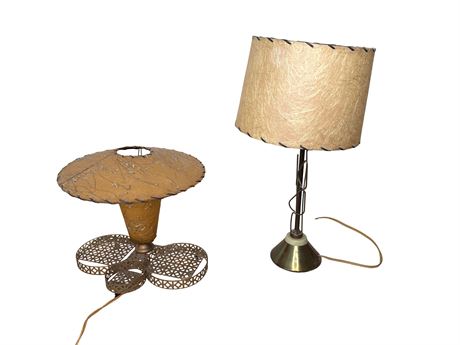 Vintage Fiberglass Shade Lamps
