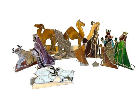 Stained Glass Nativity Set