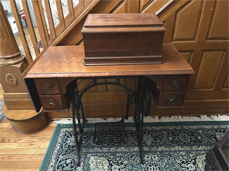 c. 1870 Wheeler and Wilson Sewing Machine and Desk