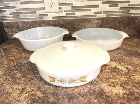 Anchor Hocking Fire King Round Casserole Dishes