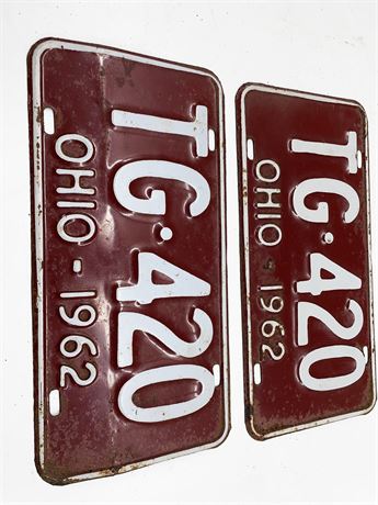 1962 Ohio License Plates